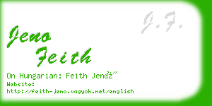 jeno feith business card